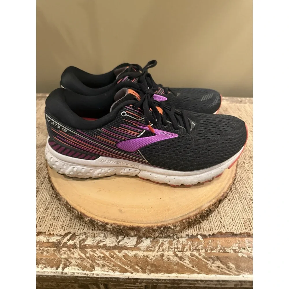 Brooks Adrenaline GTS‎ 19 Women's Running Shoes - Black/Purple/Orange - Sz-11 2E